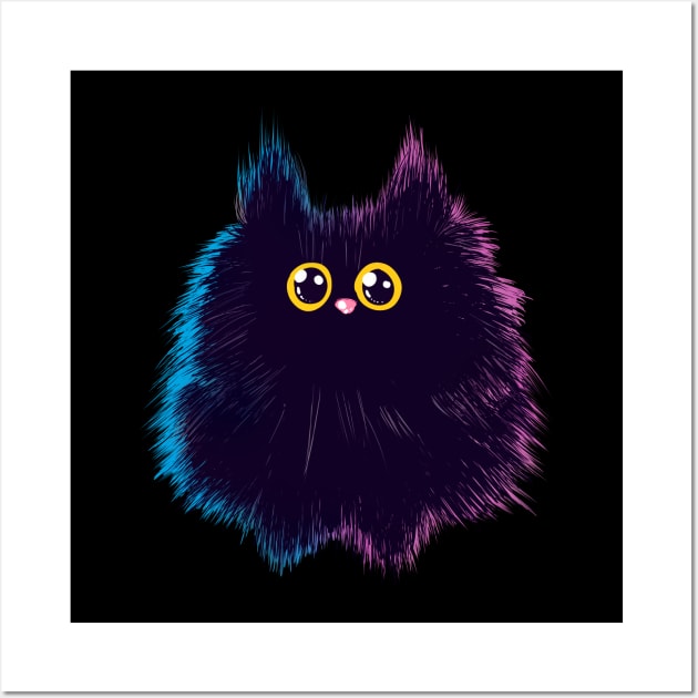 Fluffy Bubble Cat Wall Art by Juka